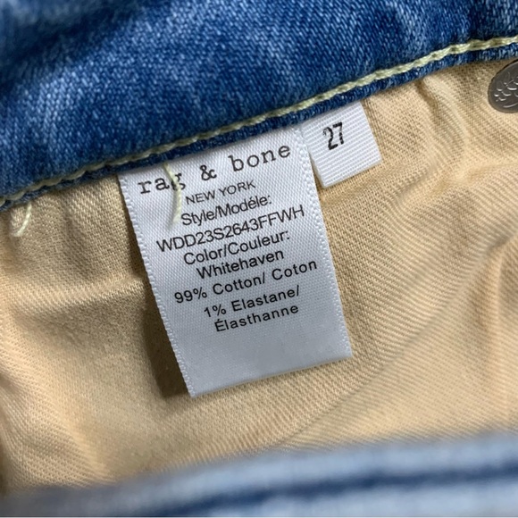 Rag & bone Womens light blue Dre low rise slim boyfriend jeans 27 - Picture 9 of 10